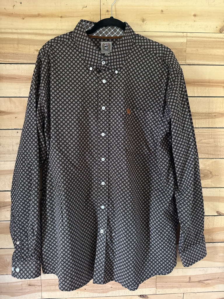 Cinch Men's Brown Geometric Button-Down Shirt
